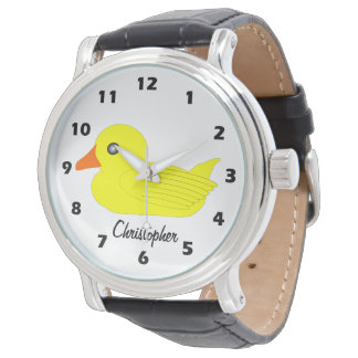 Gelbes Enten-Design personalisiert Armbanduhr