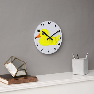 Gelbes Enten-Design Runde Wanduhr
