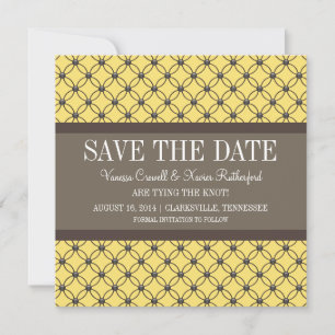 Gelbes Extravagantes Gitter Save the Date einladen