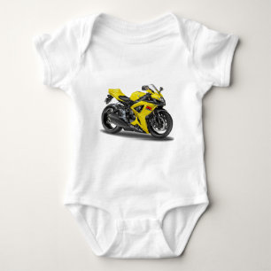 Gelbes Fahrrad Suzukis GSX-R600 Baby Strampler