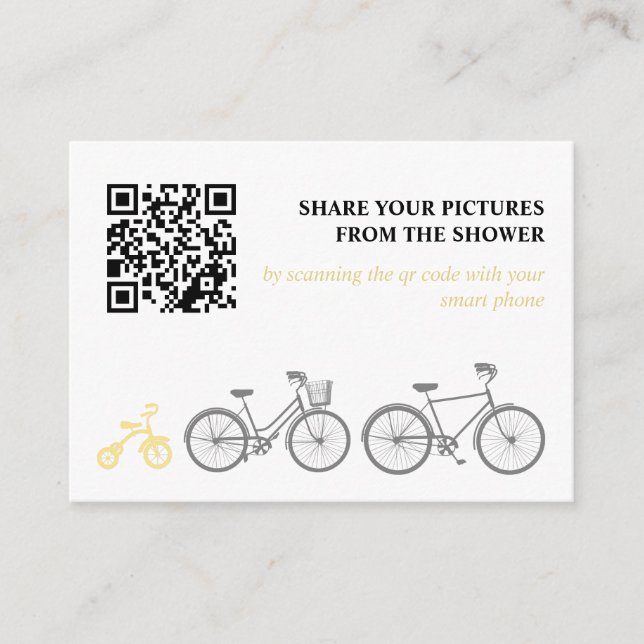 Gelbes Fahrradbild Begleitkarte (Vorderseite)