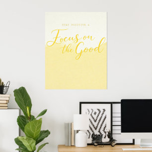 Gelbes Farbverlauf-Positivitäts-Zitat – Minimalist Poster