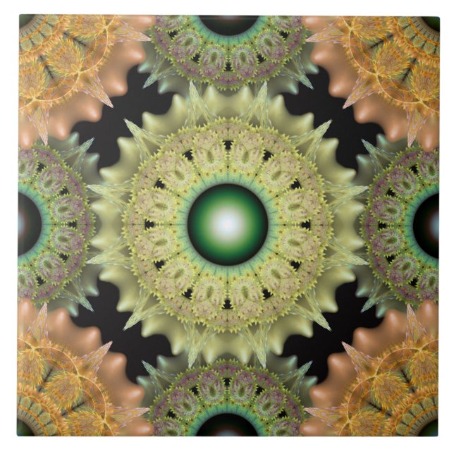 Gelbes, fein helles Muster Fliese (Vorderseite)