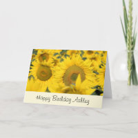 Gelbes Feld der Sonnenblumen Geburtstag