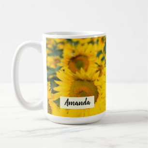 Gelbes Feld von Sonnenblumen Fotografie Kaffeetasse