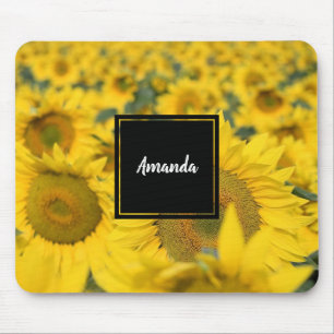 Gelbes Feld von Sonnenblumen Fotografie Mousepad