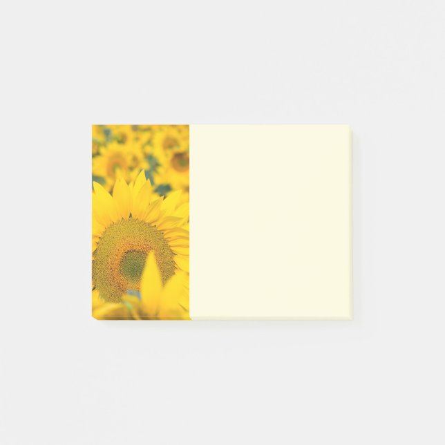 Gelbes Feld von Sonnenblumen Fotografie Post-it Klebezettel (Vorderseite)