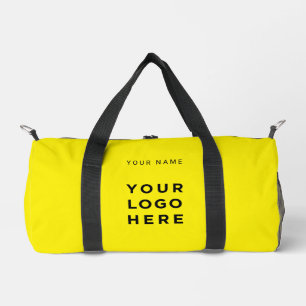 Gelbes Firmenlogo Name Instagram Fitness Duffle Bag