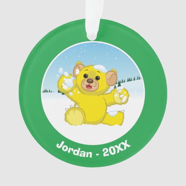 Gelbes flaumiges CUB Ornament (Vorderseite)