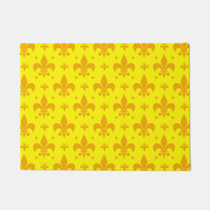 Gelbes Fleur-de-lis-Muster Fußmatte
