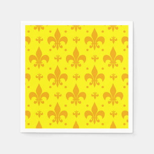 Gelbes Fleur-de-lis-Muster Serviette