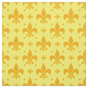 Gelbes Fleur-de-lis-Muster Stoff