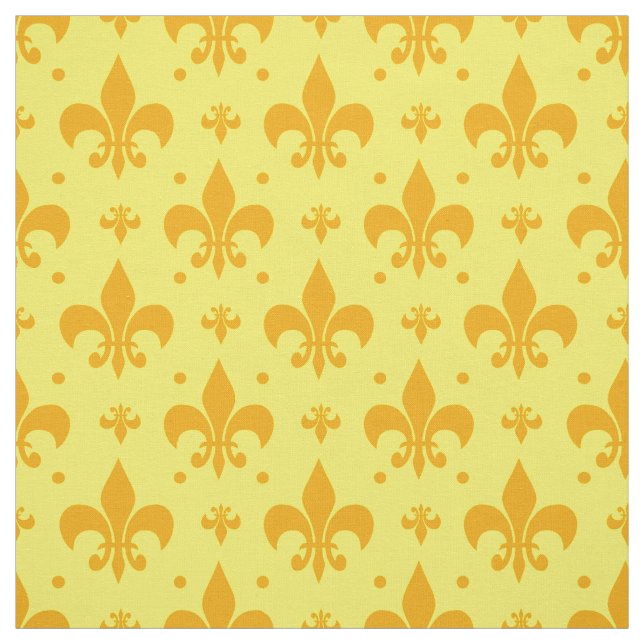 Gelbes Fleur-de-lis-Muster Stoff (Muster)