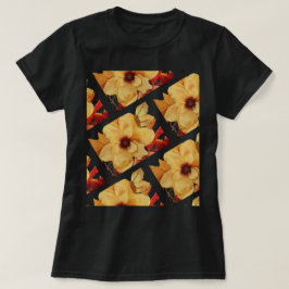 Gelbes florales T-Shirt hell und Hübsch