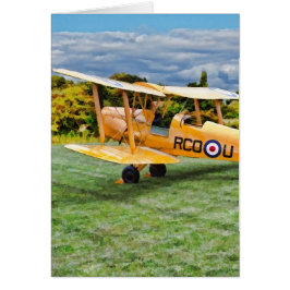 Gelbes Flugzeug - cremefarbener Hintergrund