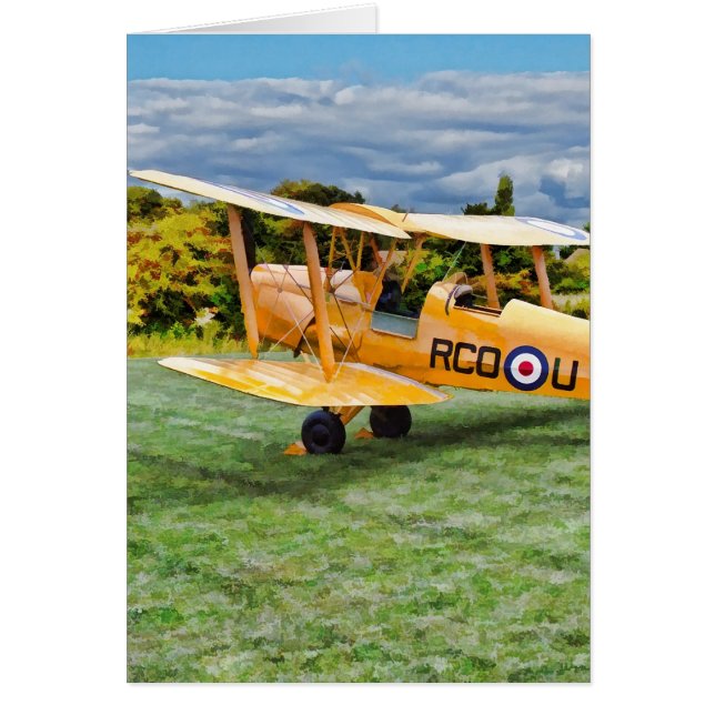 Gelbes Flugzeug - cremefarbener Hintergrund (Vorne)