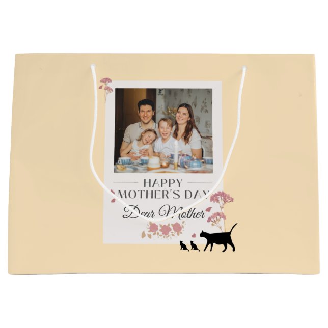 Gelbes Foto Muttertag Große Geschenktasche Geschenktüte (Vorderseite)