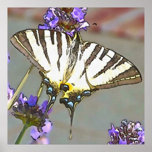 Gelbes Frack für Lilac-Blume Schwarz O Poster