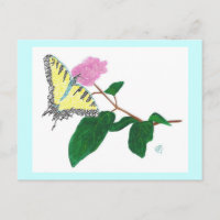 Gelbes Frack Schmetterling Pointillismus Blume