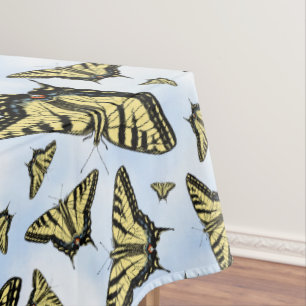 Gelbes Frack Schmetterlinge Blue Sky Medium Tischdecke