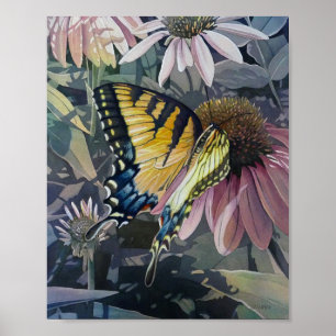 Gelbes Frack Schmetterlingsschmetterlingsfleck Art Poster
