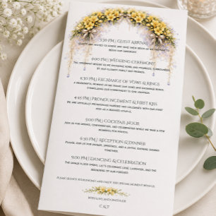 Gelbes Freesien-Hochzeitsprogramm Romantischer Hoc