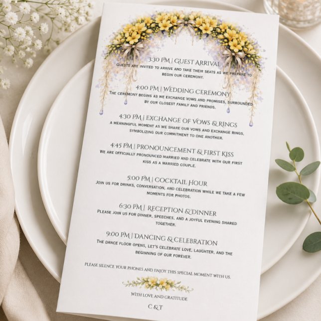 Gelbes Freesien-Hochzeitsprogramm Romantischer Hoc (Von Creator hochgeladen)