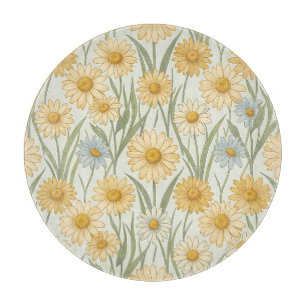 Gelbes Gänseblümchen-Feld Nahtloses Blumenmuster Schneidebrett
