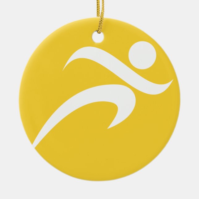 Gelbes Gelb Gelb Keramikornament (Vorne)