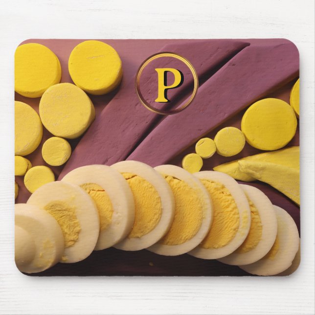 Gelbes Gelbgoldgelbes Ochsenbild aus geschnitten Mousepad (Vorne)