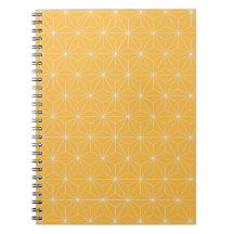 Gelbes geometrisches Spiralnotizbuch