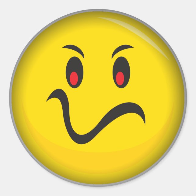 Gelbes Gesicht, das gestört wird Runder Aufkleber (Vorderseite)