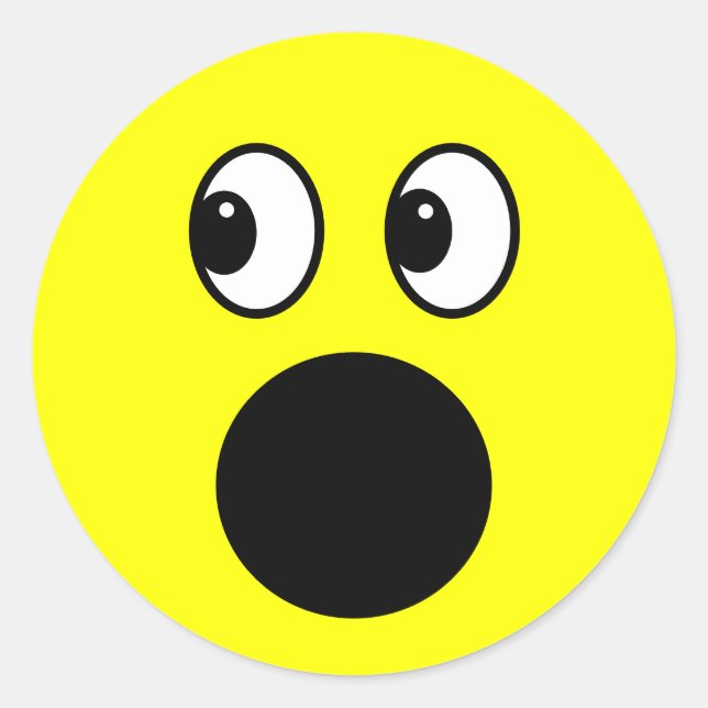 Gelbes Gesicht Runder Aufkleber (Vorderseite)