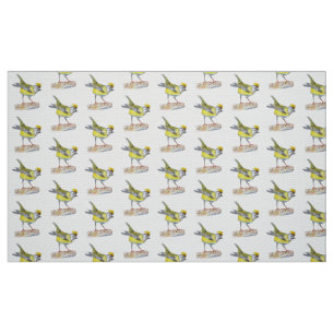 Gelbes Gewebe des Vogel-Polyester-Popelin-(60" Stoff