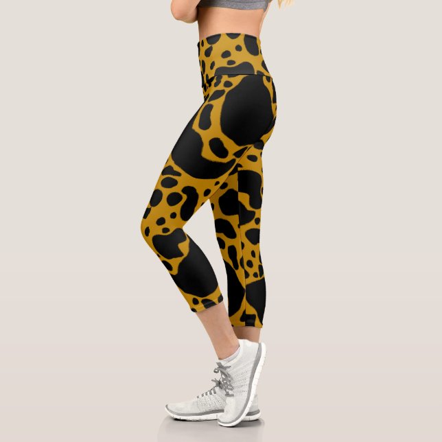 Gelbes Gift-Dart-Frosch Capri Leggings (Links)