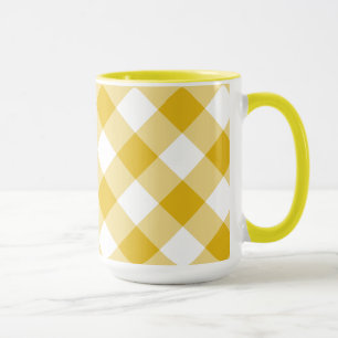 Gelbes Gingham-Geschenk Tasse