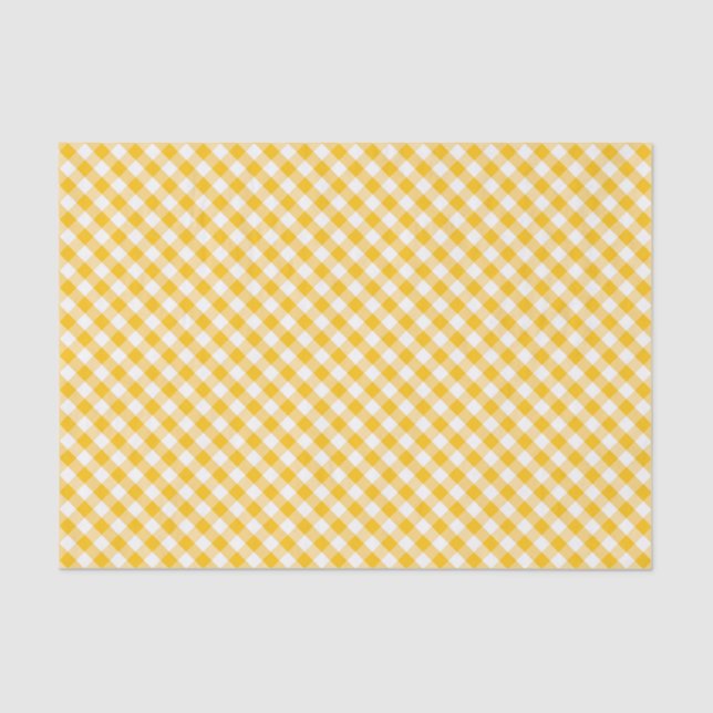 Gelbes Gingham-Karo-Muster Seidenpapier (Vorderseite)
