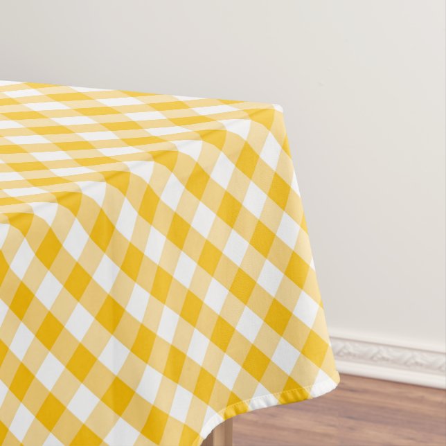 Gelbes Gingham-Karo-Muster Tischdecke (Beispiel)