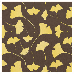 Gelbes Ginkgo-Blätter-Muster Stoff