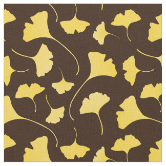 Gelbes Ginkgo-Blätter-Muster Stoff