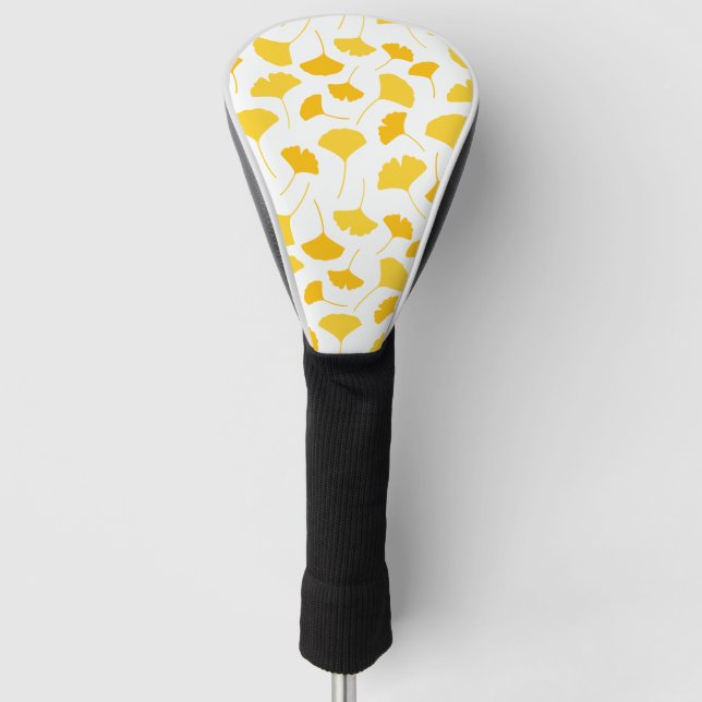 Gelbes Ginkgo-Leaf-Muster Golf Headcover (Vorderseite)