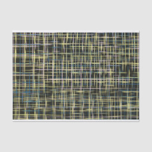 Gelbes Gitter Linien Art Muster Seidenpapier