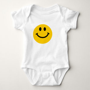 Gelbes glückliches Gesichtsbaby-Shirt Baby Strampler