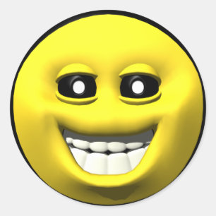 Gelbes glückliches runder aufkleber