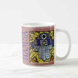 Gelbes Glühen-Silber Hamsa mit Talis und bösem Tasse