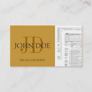 Gelbes Gold des Steuer-Buchhalter-Monogramm-1040 Visitenkarte