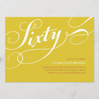 Gelbes Gold Elegant 60. Geburtstag Einladungen