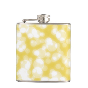 Gelbes Gold Glitter-Faux-Folie-Konfetti Flachmann