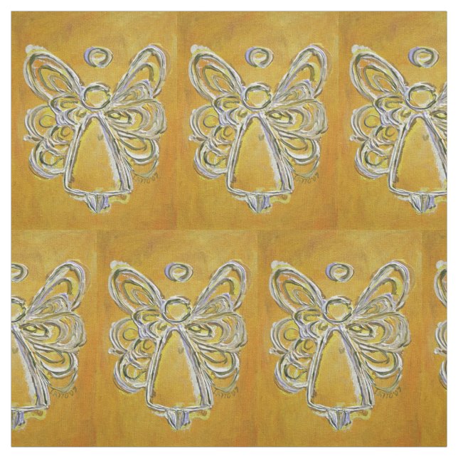 Gelbes Gold Guardian Engel Kunststoffe Stoff (Muster)