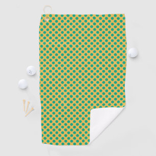 Gelbes Gold mit Smarald Green Polka Dots STaylor Golfhandtuch